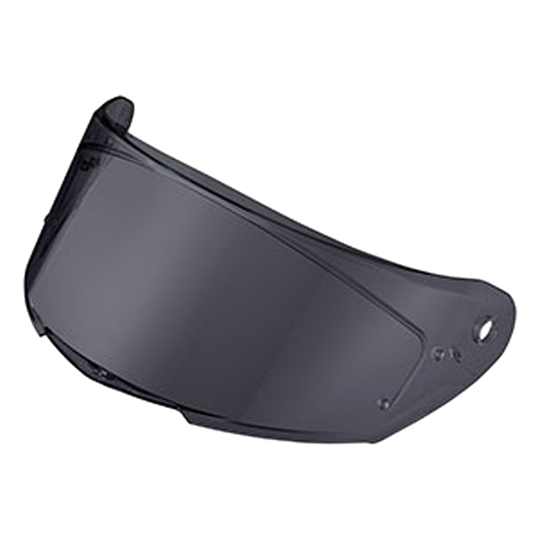 A black visor for a vehicle, likely made from a scratch-resistant material such as polycarbonate.