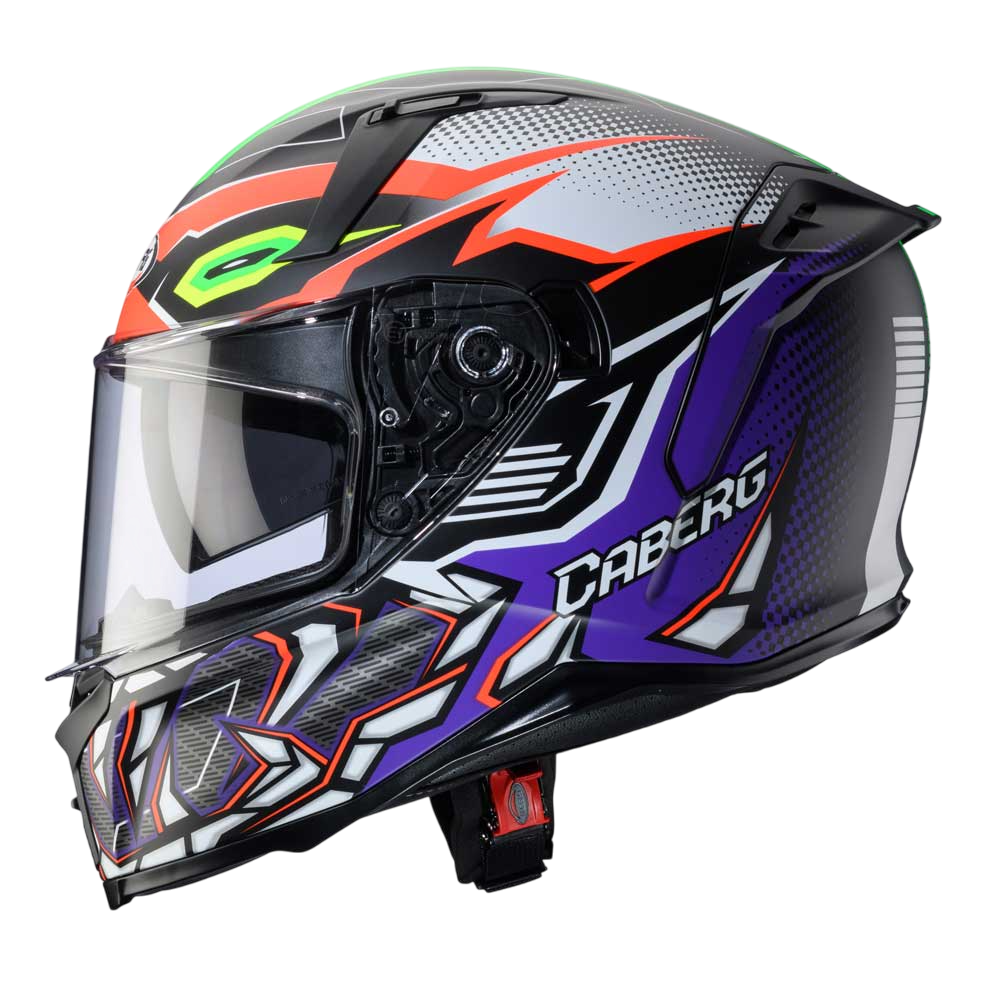 Avalon X Gurkha Matte Black, Orange, Green & Purple Motorcycle Helmet