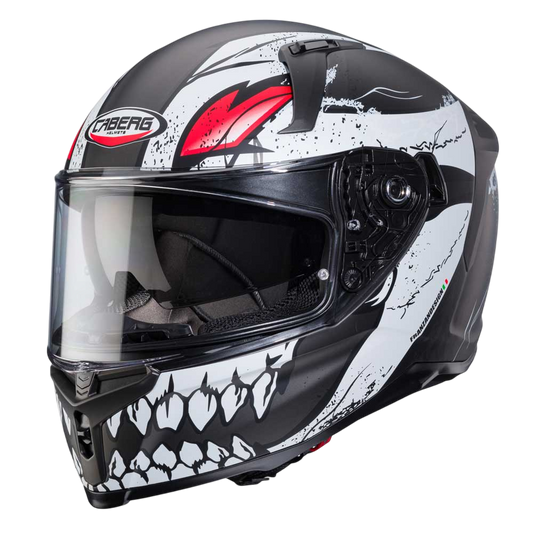 Avalon X Punk Matt Grey, Black & Red Motorbike Helmet