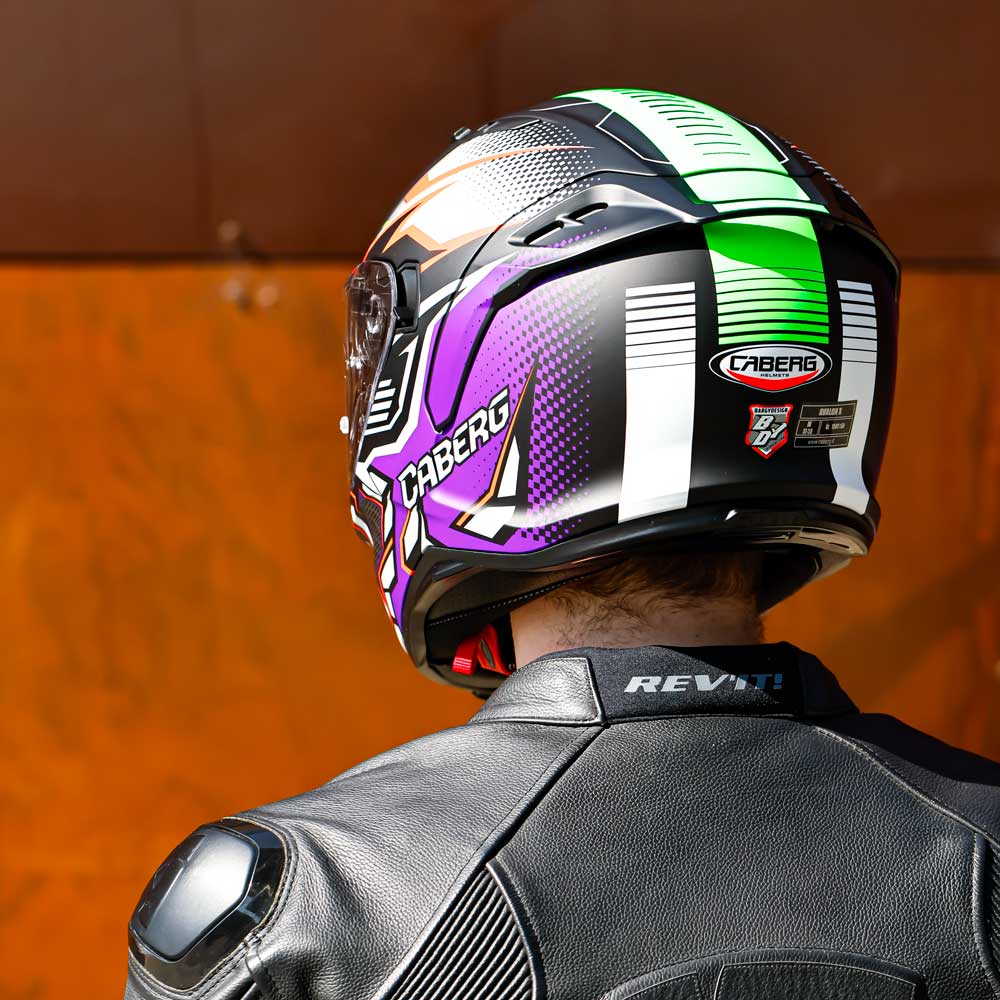 Avalon X Gurkha Matte Black, Orange, Green & Purple Motorcycle Helmet