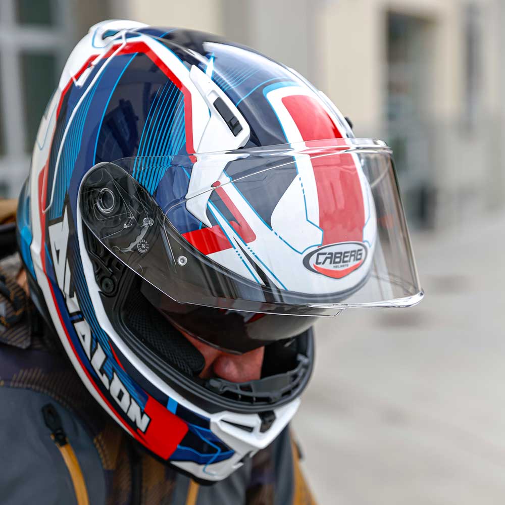 Avalon X Optic White, Blue & Red Motorcycle Helmet