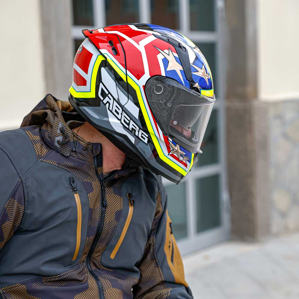 Avalon X Track Black, Yellow, Red & Blue Motorcycle Helmet