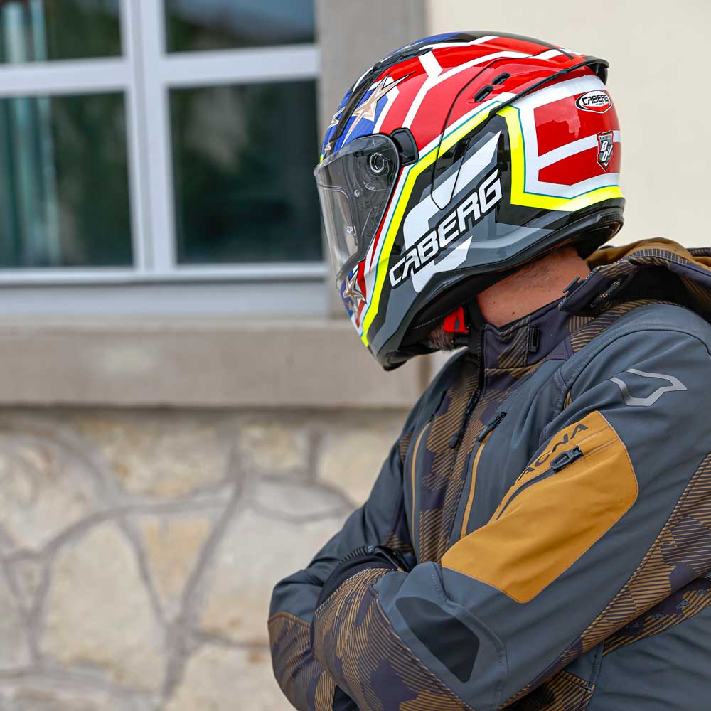 Avalon X Track Black, Yellow, Red & Blue Motorcycle Helmet