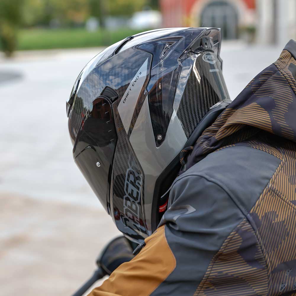 Drift Evo II Nova Grey Motorcycle Helmet (Carbon)