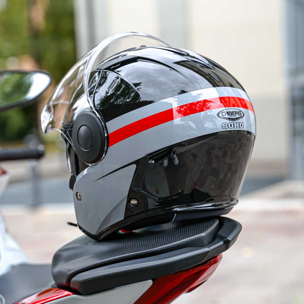 Soho Zephyr Black, Grey & Red Motorcycle Helmet