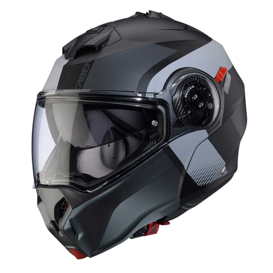 Duke Evo Indy Matt Black, Gun Metal & Grey Motorbike Helmet