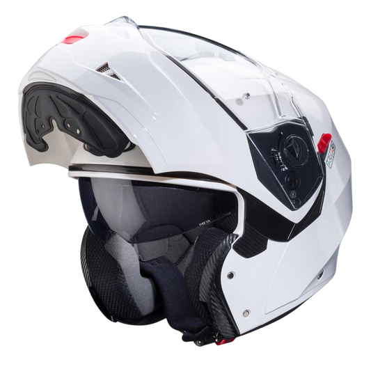 Duke X White Metal Motorbike Helmet