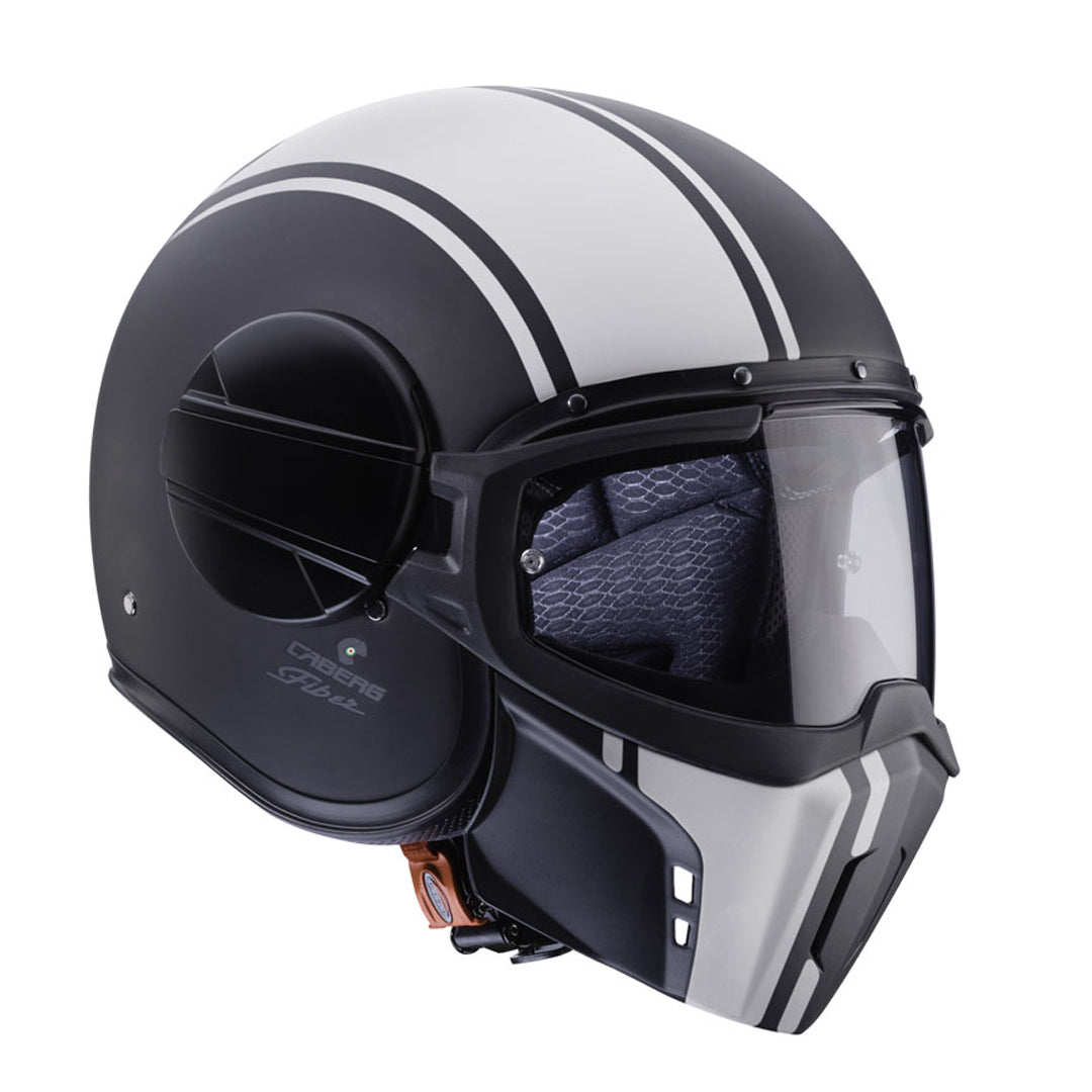 Ghost Legend Black & White Open Face Motorbike Helmet