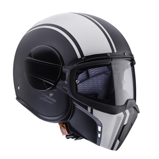Ghost Legend Black & White Open Face Motorbike Helmet