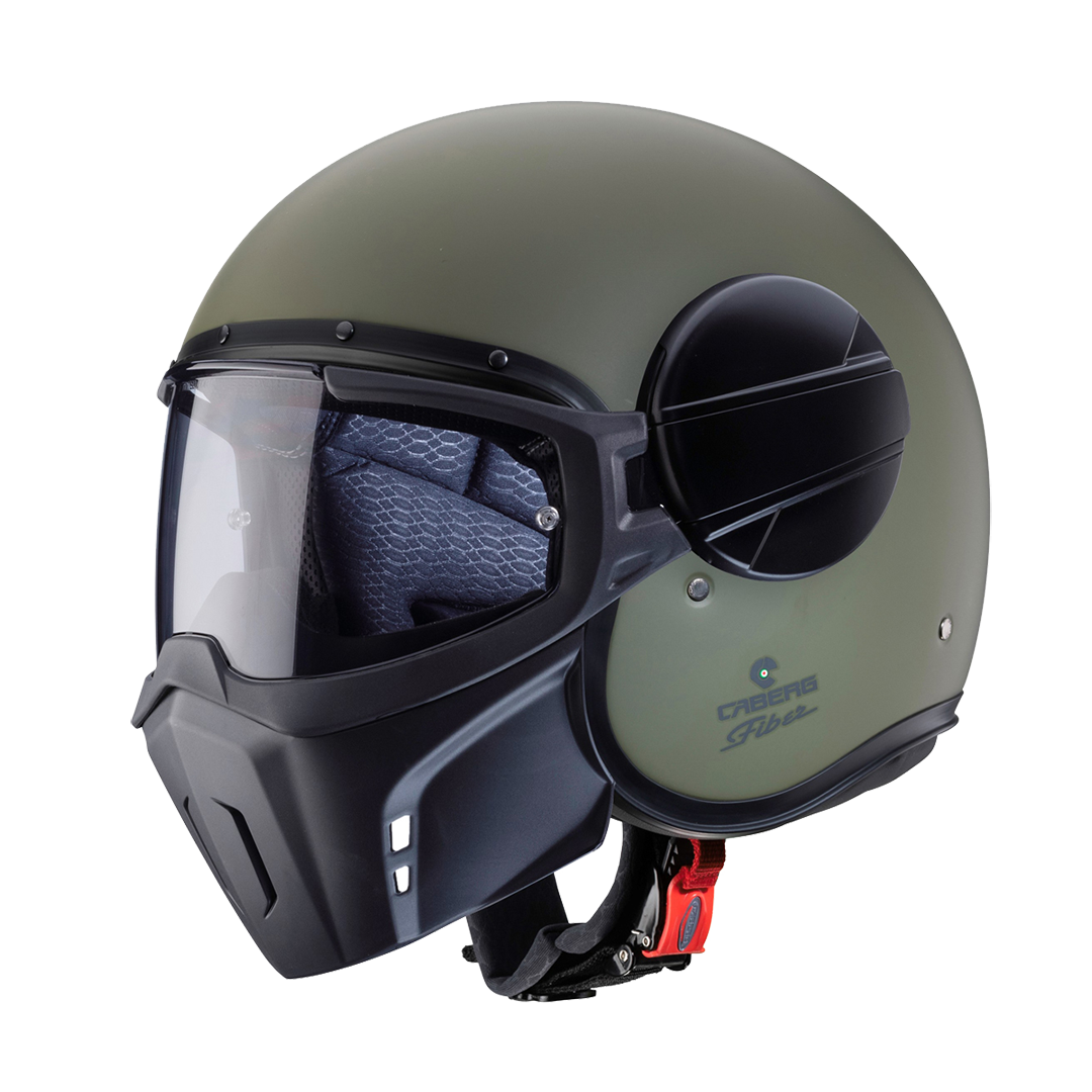 Ghost Matt Military Green Open Face Motorbike Helmet