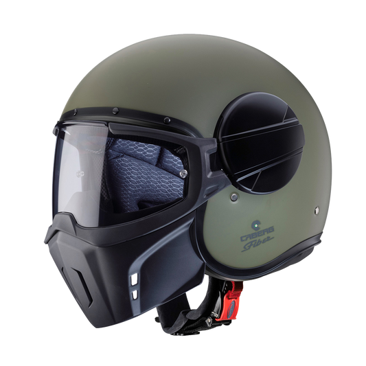 Ghost Matt Military Green Open Face Motorbike Helmet