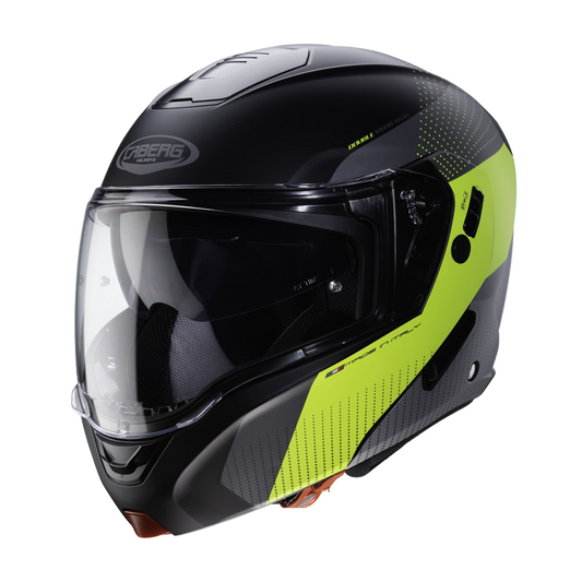 Horus Scout Matt Black & Yellow Flip Up Motorbike Helmet