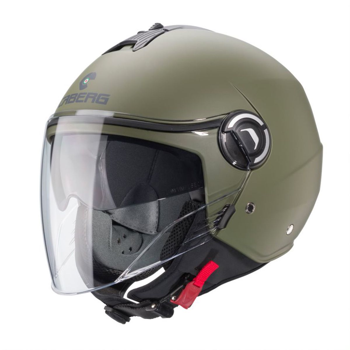 Riviera V4 Matt Military Green Open Face Motorbike Helmet