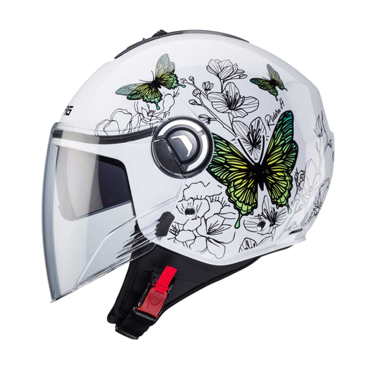 Riviera V4 X Mia Yellow & Green Flowers Motorbike Helmet