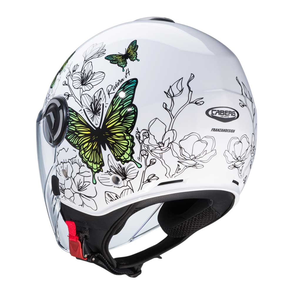 Riviera V4 X Mia Yellow & Green Flowers Motorbike Helmet