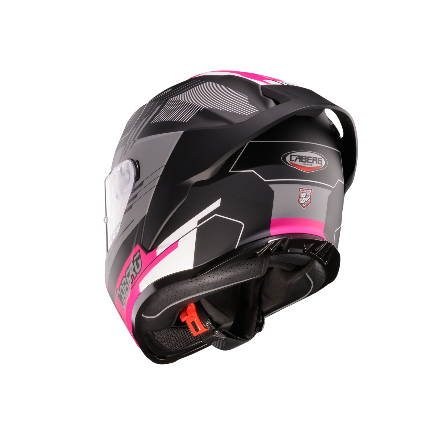 Roxter Colt Matt Black, Fuchsia Pink Fluo & Grey Full Face Motorbike Helmet