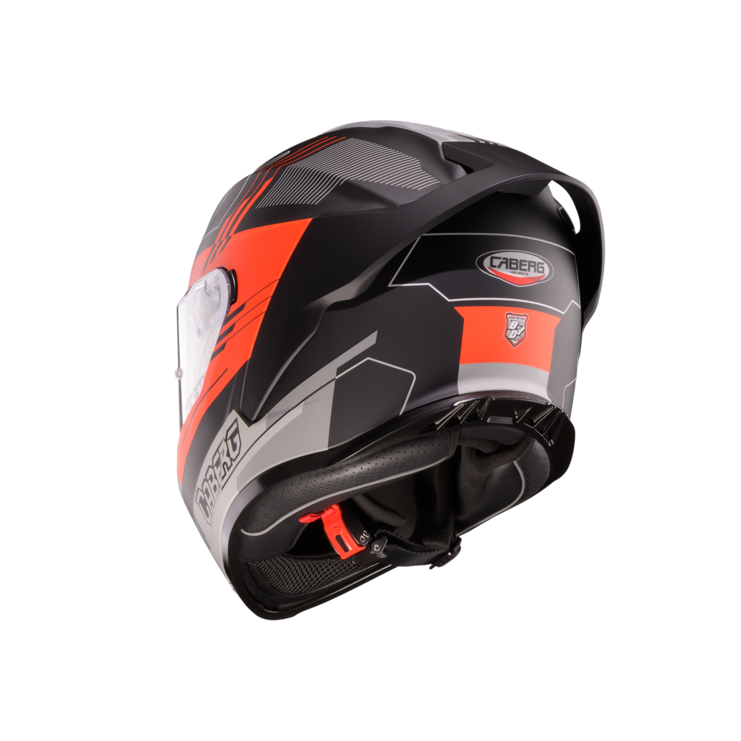 Roxter Colt Matt Black, Red Fluorescent & Grey Full Face Motorbike Helmet