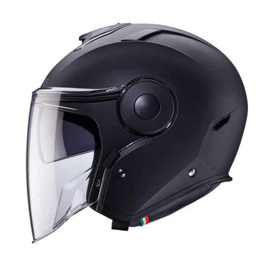 Soho Matt Black Motorbike Helmet