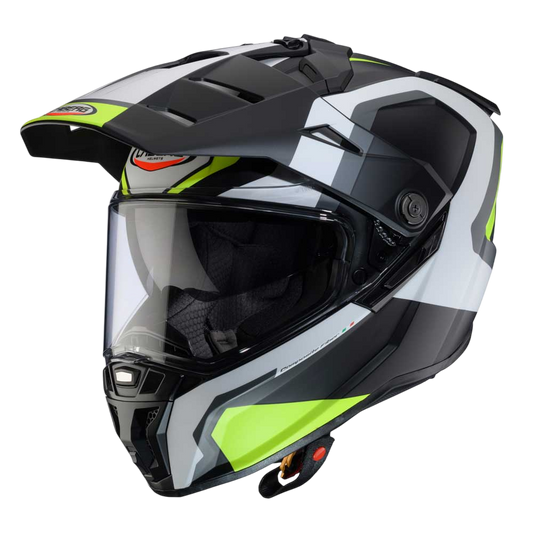 Tanami Scram Matt Black, Grey & Yellow Fluorescent Motorbike Helmet