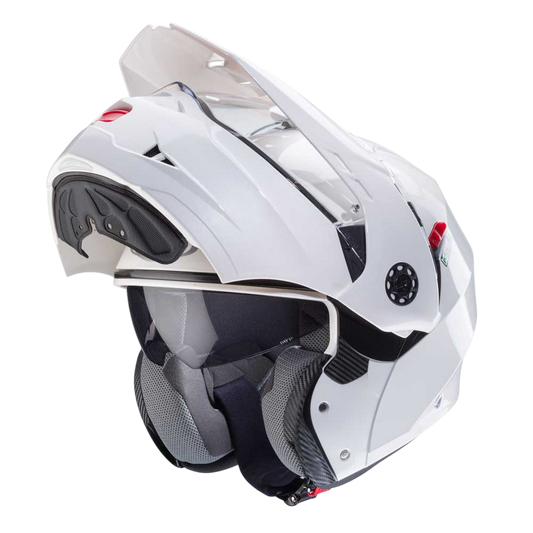 Tourmax X White Metal Motorbike Helmet