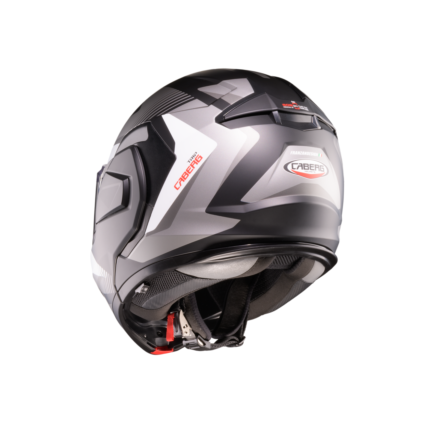 Trip Lunar Matt Black, Grey, White & Anthracite Flip Up Motorbike Helmet