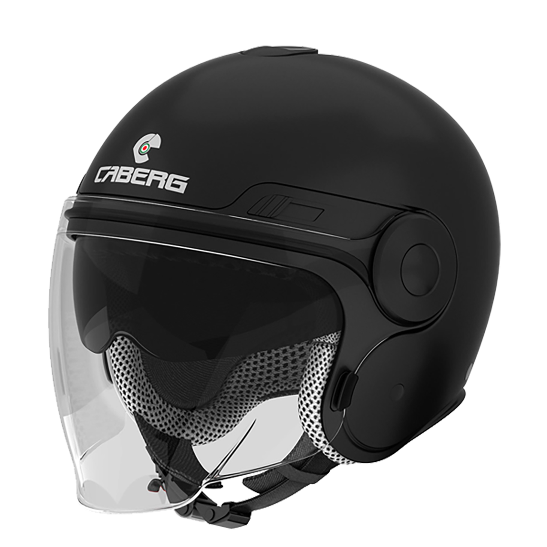 Uptown Matt Black Open Face Motorbike Helmet
