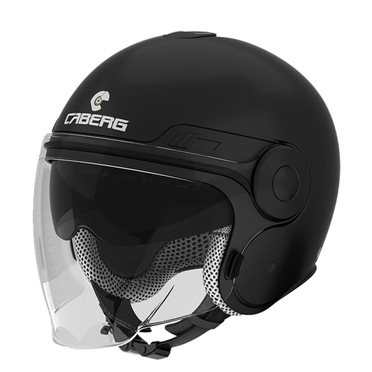Uptown Matt Black Open Face Motorbike Helmet
