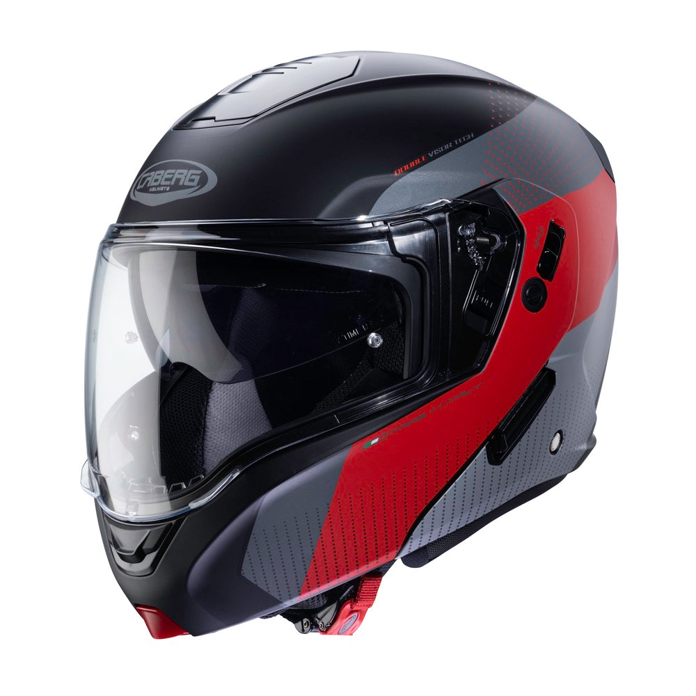 Horus Scout Matt Black & Red Flip Up Motorbike Helmet