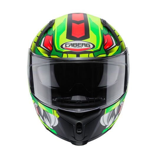 Avalon Giga Matt Black, Yellow & Red Fluorescent Motorbike Helmet