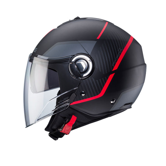 Riviera V4 X Geo Matt Black, Red & Anthracite Motorbike Helmet