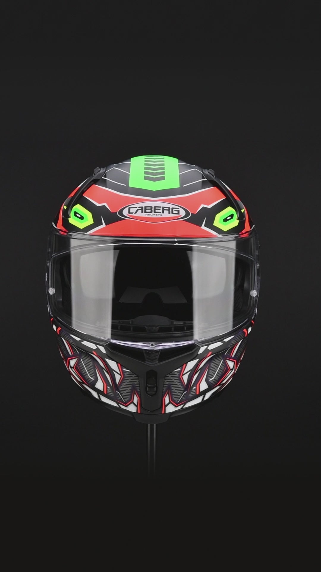 360 degree video or caberg avalon x gurkha orange green and purple full face motorbike helmet