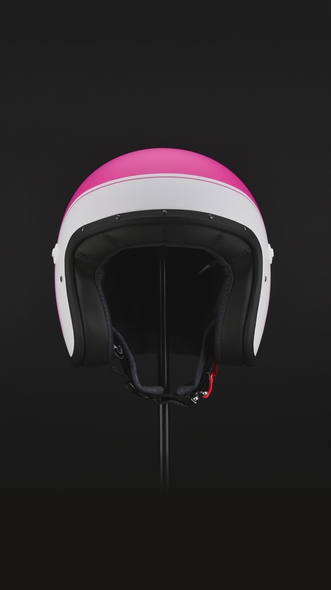 360 degree video of Caberg freeride x imola matte fuchsia pink and white open face helmet