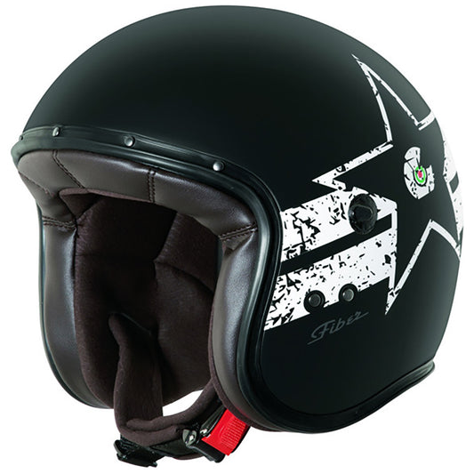 Freeride Soul Matt Black & White Motorbike Helmet - XS