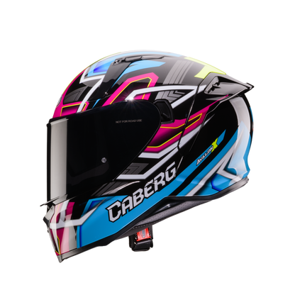 Avalon X Brama Black, Light Blue, Yellow & Fuchsia Full Face Motorbike Helmet