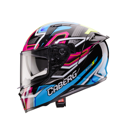 Avalon X Brama Black, Light Blue, Yellow & Fuchsia Full Face Motorbike Helmet
