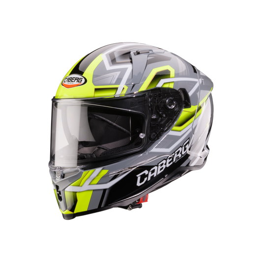 Avalon X Brama Grey, Yellow Fluorescent & Black Full Face Motorbike Helmet