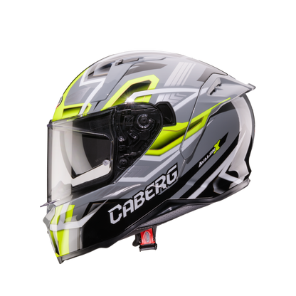 Avalon X Brama Grey, Yellow Fluorescent & Black Full Face Motorbike Helmet