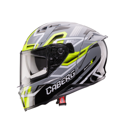 Avalon X Brama Grey, Yellow Fluorescent & Black Full Face Motorbike Helmet