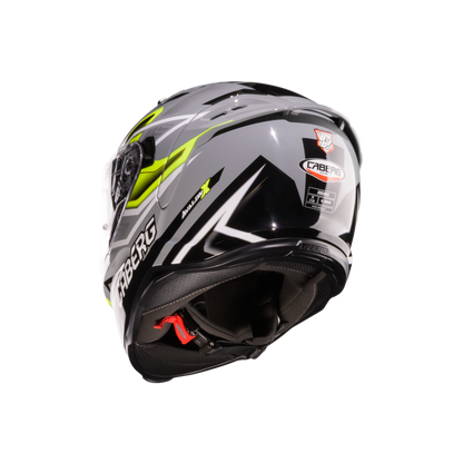 Avalon X Brama Grey, Yellow Fluorescent & Black Full Face Motorbike Helmet