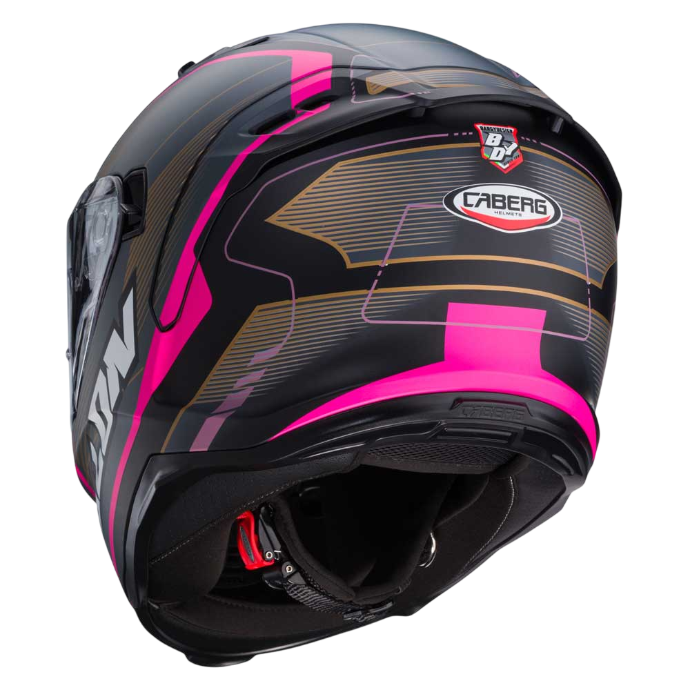 Avalon X Optic Matt Black, Grey & Fuchsia Motorcycle Helmet