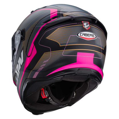 Avalon X Optic Matt Black, Grey & Fuchsia Motorcycle Helmet