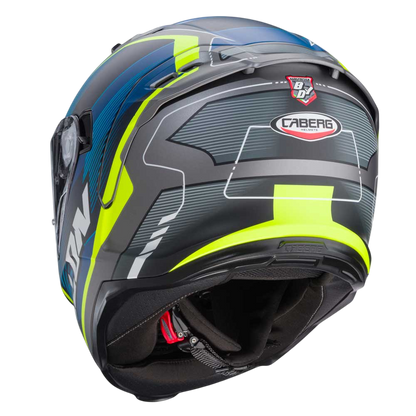 Avalon X Optic Matt Grey, Blue & Yellow Motorcycle Helmet