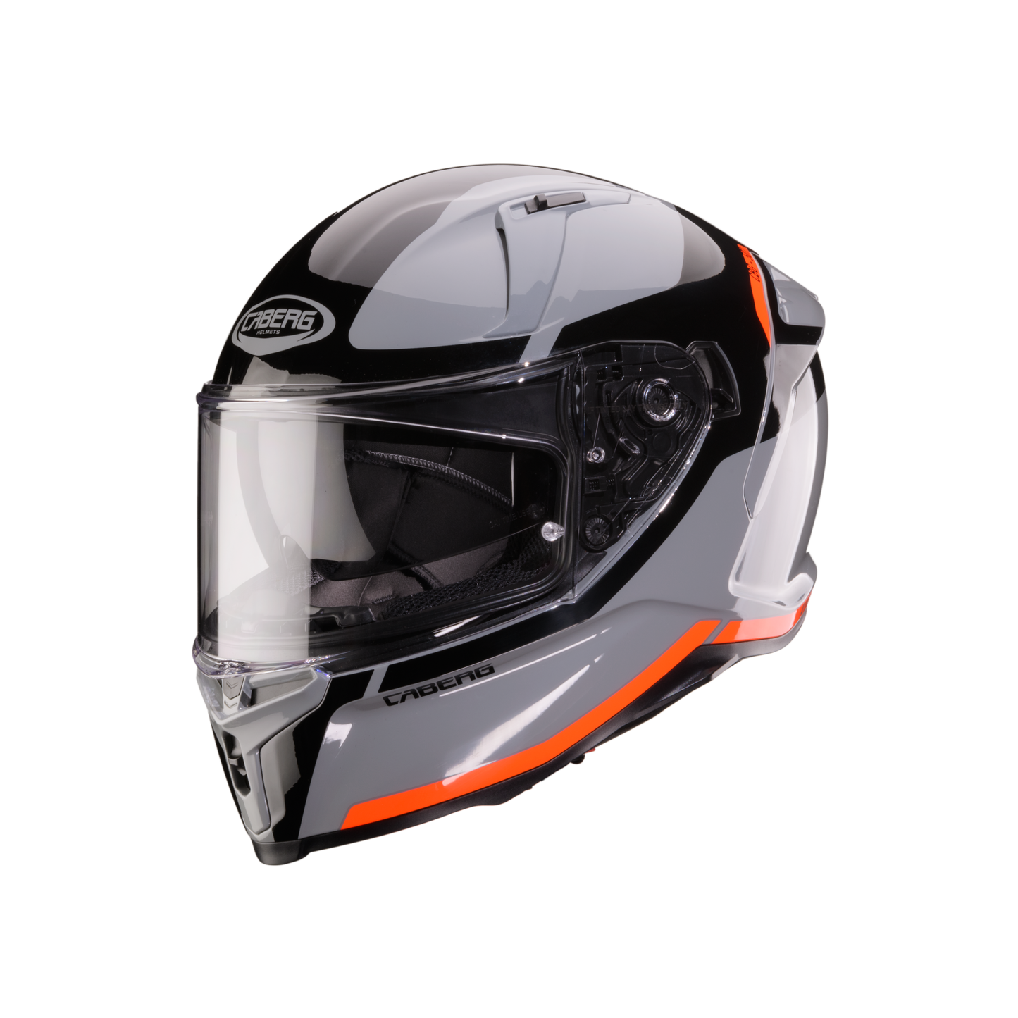 Avalon X Pure Grey, Black & Red Fluorescent Full Face Motorbike Helmet