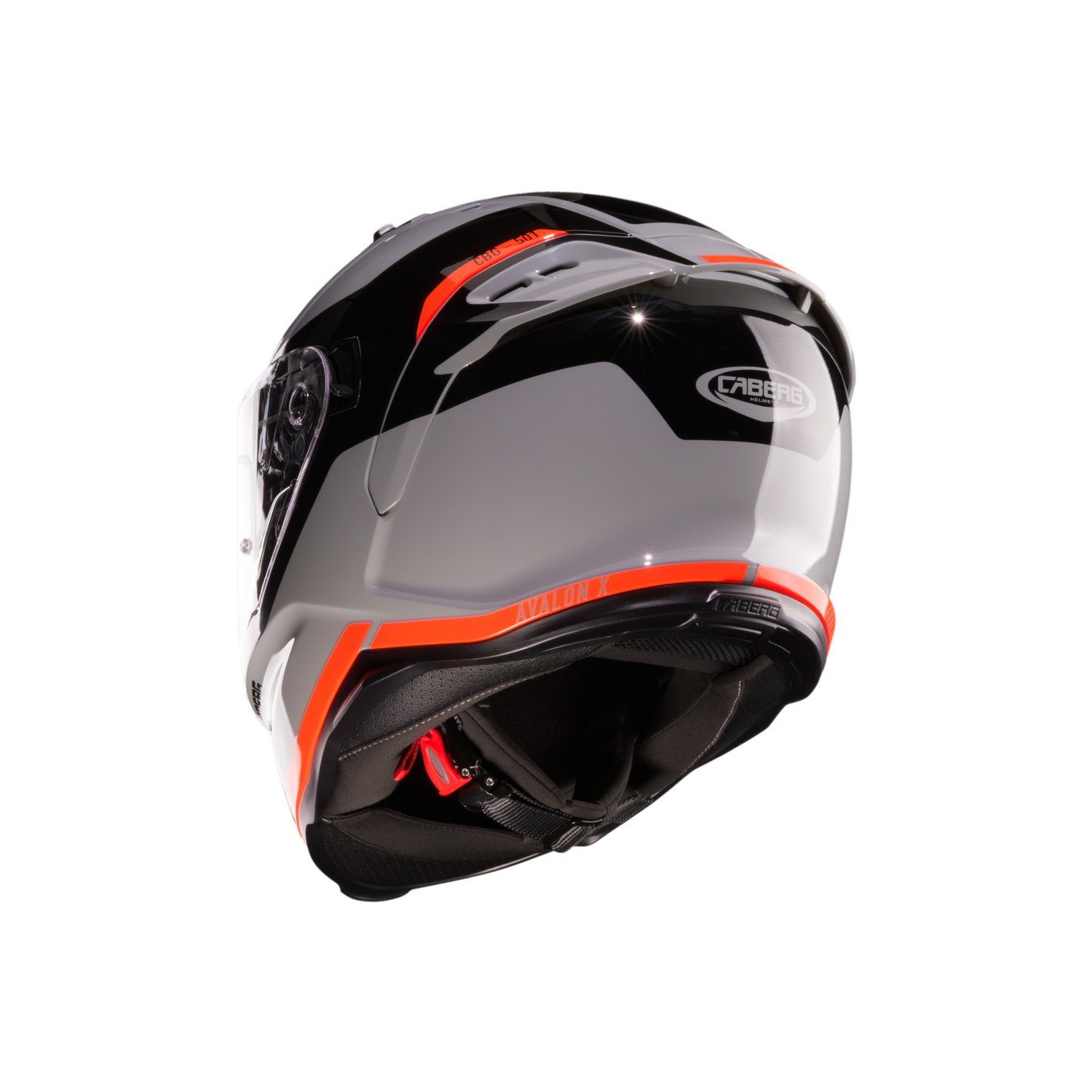 Avalon X Pure Grey, Black & Red Fluorescent Full Face Motorbike Helmet