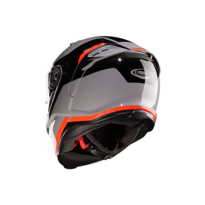 Avalon X Pure Grey, Black & Red Fluorescent Full Face Motorbike Helmet