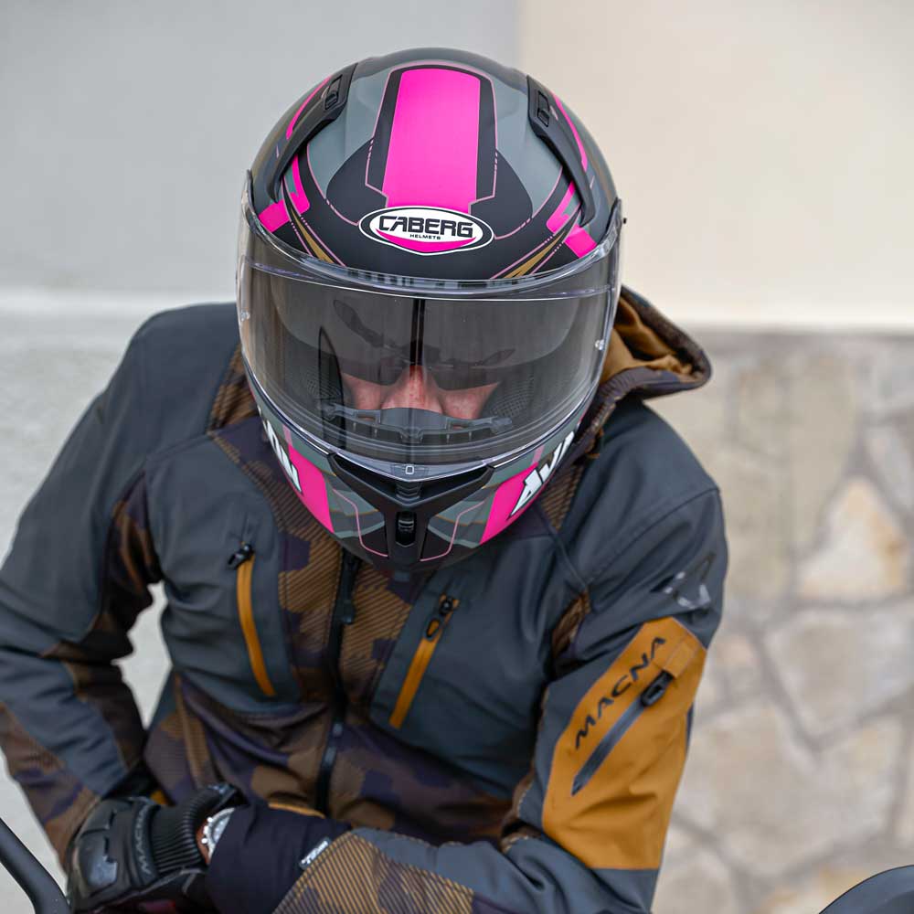 Avalon X Optic Matt Black, Grey & Fuchsia Motorcycle Helmet