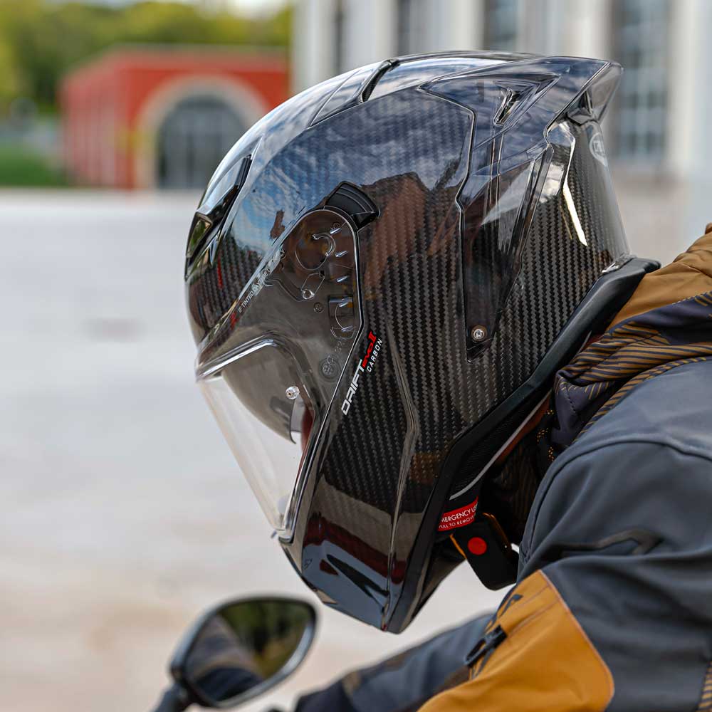 Drift Evo II Black Full Face Motorcycle Helmet (Carbon)