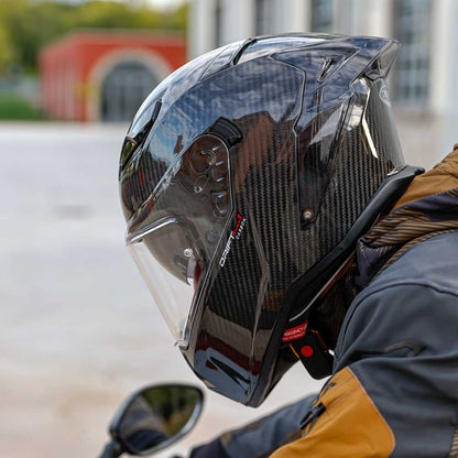 Drift Evo II Black Full Face Motorcycle Helmet (Carbon)