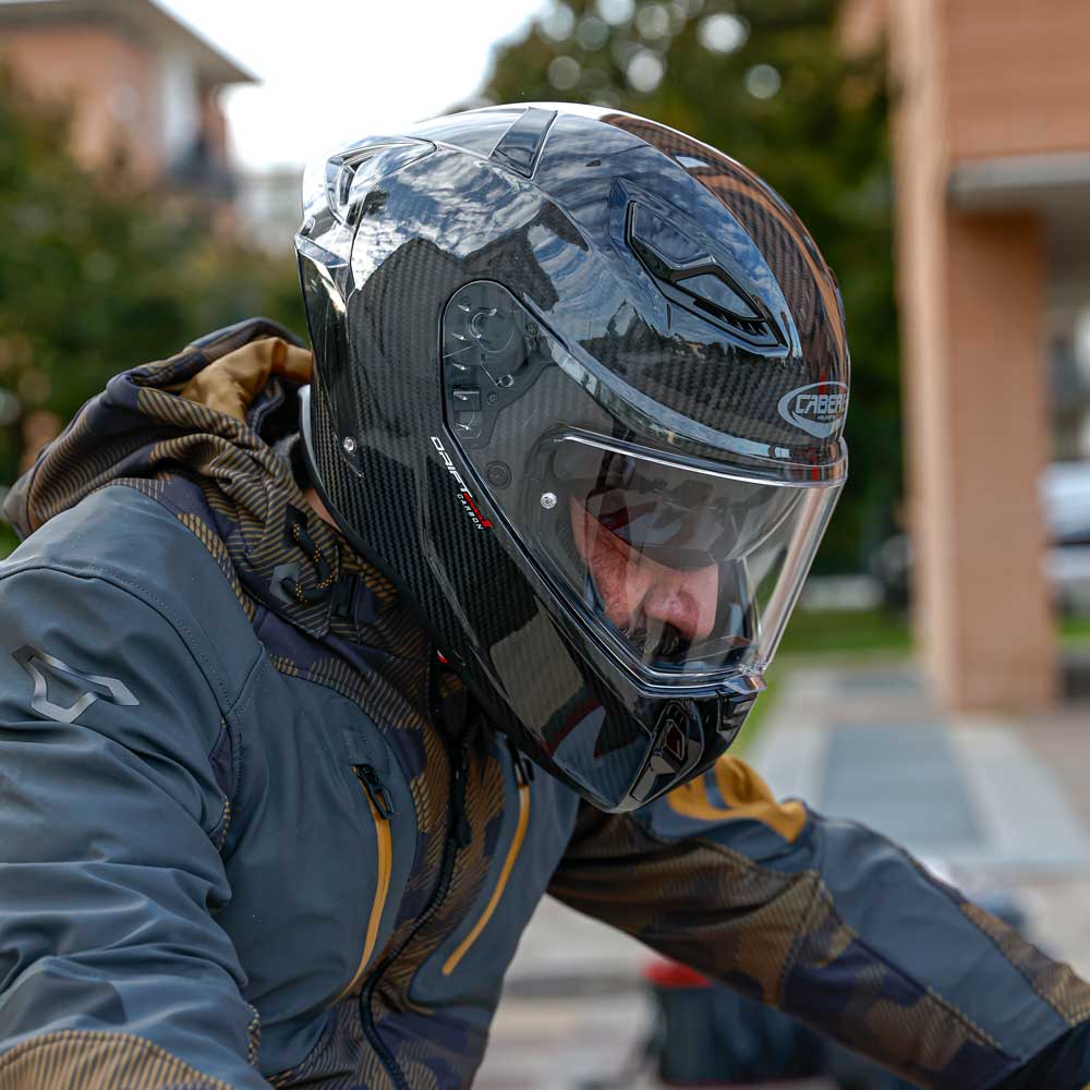 Drift Evo II Black Full Face Motorcycle Helmet (Carbon)