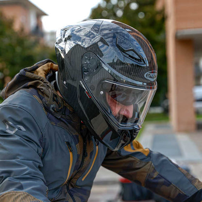 Drift Evo II Black Full Face Motorcycle Helmet (Carbon)